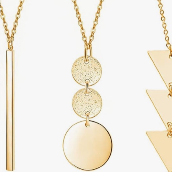 ✨NWT ✨Minimal Geometric Circle Gold Necklace✨ Handmade ✨Artisan✨ Gift … - Picture 7 of 9